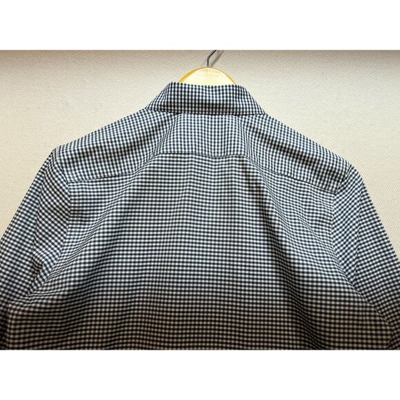 Stafford Men's Slim Fit Tech Stretch Shirt Button Down Size S Blue White Check - Picture 9 of 10